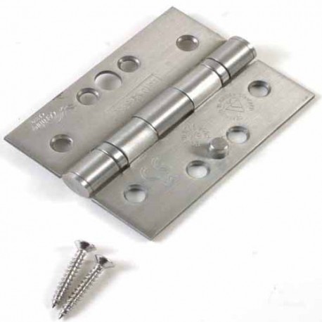 102mm x 75mm x 3mm Satin Security Hinge Satin Stainless Steel