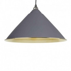 From The Anvil Dark Grey Smooth Brass Hockley Pendant