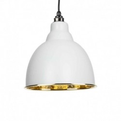 From The Anvil Light Grey Hammered Brass Brindley Pendant