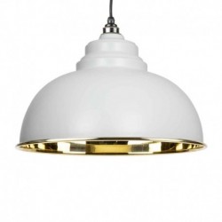 From The Anvil Light Grey Smooth Brass Harborne Pendant