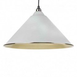 From The Anvil Light Grey Hammered Brass Hockley Pendant
