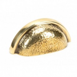 From The Anvil Aged Brass Hammered Regency Concealed Drawer Pull