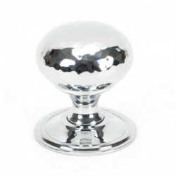 From The Anvil Polished Chrome Hammered Mushroom Cabinet Knob 38mm