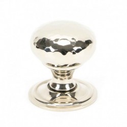 From The Anvil Polished Nickel Hammered Mushroom Cabinet Knob 32mm