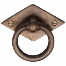Solid Bronze Diamond Cabinet Ring Drop Pull