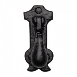 The Tudor Cabinet Drop Pull on Plate Black Iron