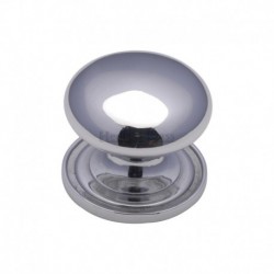 Heritage Brass Cabinet Knob Victorian Round Design with base 32mm Polished Chrome finish