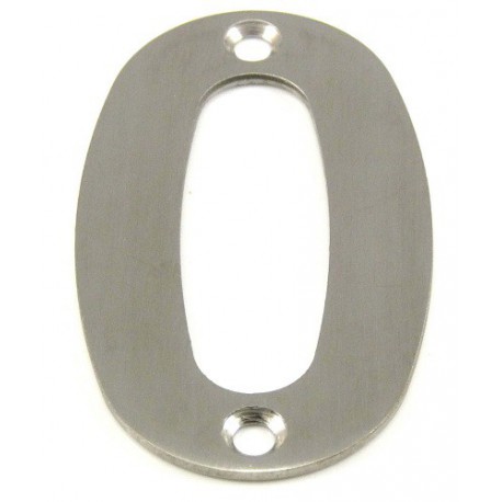 75mm Numeral "0" Polished Stainless Steel