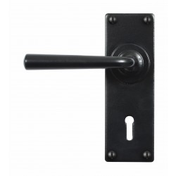 Stonebridge FB005 Padstow Lever on Lock/Keyhole Backplate Armor-Coat® Flat Black