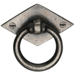White Bronze Rustic Diamond Cabinet Ring Drop Pull