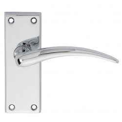 Carlisle Brass Wing Lever On Short Latch Backplate Polished Chrome