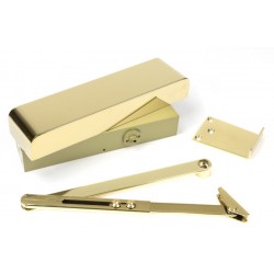 From The Anvil Size 2-5 Door Closer & Cover Polished Brass