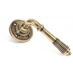 From The Anvil Reeded Unsprung Lever On Round Rose Aged Brass