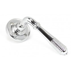 From The Anvil Reeded Unsprung Lever On Round Rose Polished Chrome