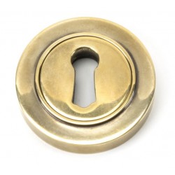 From The Anvil Plain Round Escutcheon Aged Brass