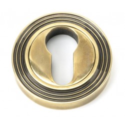 From The Anvil Beehive Round Euro Escutcheon Aged Brass