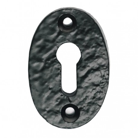 Oval Shaped Key Escutcheon - Black  - Antique