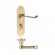 Scroll Lever Bathroom Door Handle On Polished Brass