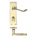 Victorian Scroll Lever Bathroom Door Handle Polished Brass