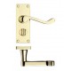 Victorian Scroll Lever Privacy Door Handle Polished Brass