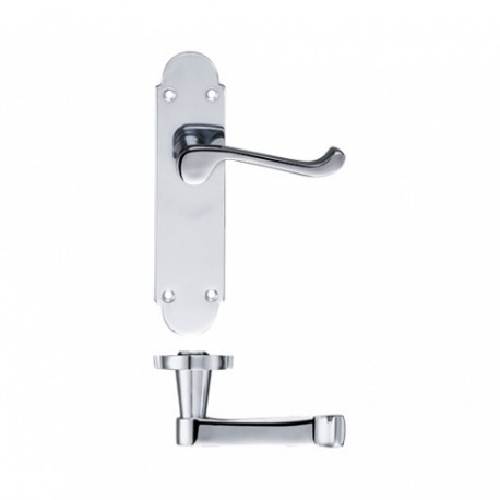 Scroll Lever Latch Door Handle Polished Chrome