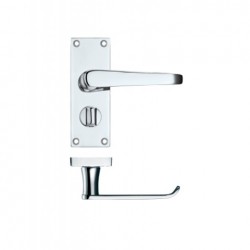 Victorian Straight Lever Privacy Door Handle Polished Chrome