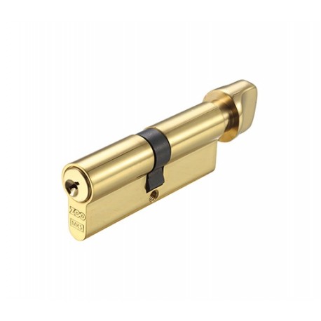 5 Pin 30mm x 50mm Anti Pick & Drill Europrofile Cylinder & Turn Keyed To Differ - Polished Brass