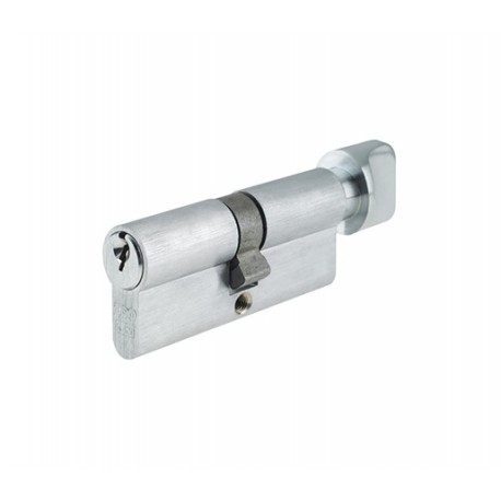 5 Pin 70mm x 30mm Anti Pick & Drill Europrofile Cylinder & Turn Keyed To Differ - Satin Chrome