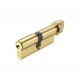 5 Pin 50mm x 40mm Anti Pick & Drill Europrofile Cylinder & Turn Keyed To Differ - Polished Brass