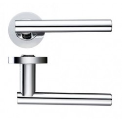 Lucca Lever On Screw On Round Rose - Polished Chrome