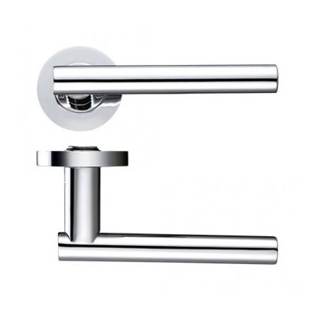 Lucca Lever On Screw On Round Rose - Polished Chrome