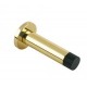 70mm Wall Mounted Cylinder Door Stop c/w Concealed Fix Rose Polished Brass