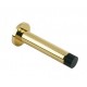 80mm Wall Mounted Cylinder Door Stop c/w Concealed Fix Rose Polished Brass