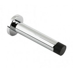 80mm Wall Mounted Cylinder Door Stop c/w Concealed Fix Rose Polished Chrome