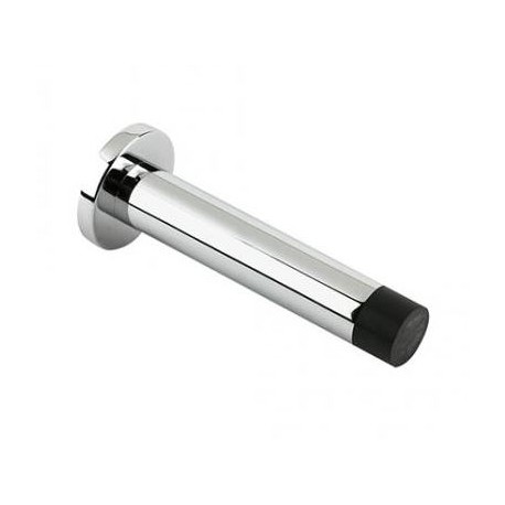 80mm Wall Mounted Cylinder Door Stop c/w Concealed Fix Rose Polished Chrome