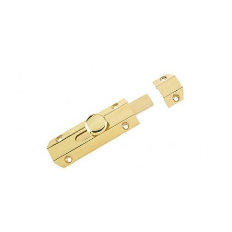 102mm x 35mm Surface Mounted Bolt c/w3 Keeps For Various Applications - Polished Brass