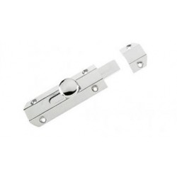 102mm x 35mm Surface Mounted Bolt c/w3 Keeps For Various Applications - Polished Chrome