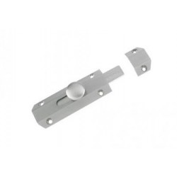 102mm x 35mm Surface Mounted Bolt c/w3 Keeps For Various Applications - Satin Chrome