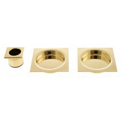AGB Sliding Door Flush Pull Square Polished Brass