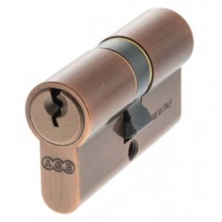 AGB 5 Pin 30mm x 30mm Keyed Alike Euro Profile Double Cylinder Copper