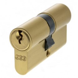 AGB 5 Pin 30mm x 30mm Euro Profile Double Cylinder Satin Brass