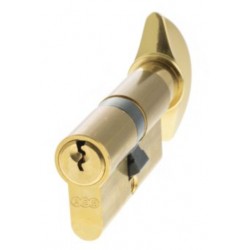 AGB 5 Pin 30mm x 30mm Euro Profile Key To Turn Cylinder Polished Brass