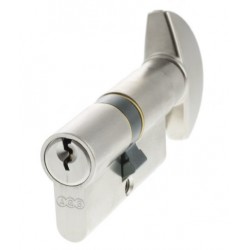 AGB 5 Pin 30mm x 30mm Euro Profile Key To Turn Cylinder Satin Chrome