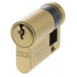 AGB 5 Pin 30mm x 10mm Euro Profile Single Cylinder Satin Brass