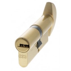 AGB 15 Pin 35mm x 35mm Euro Profile Key To Turn Cylinder Satin Brass