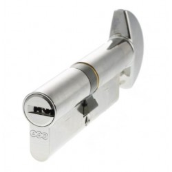 AGB 15 Pin 40mm x 40mm Euro Profile Key To Turn Cylinder Polished Chrome
