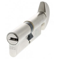 AGB 15 Pin 40mm x 40mm Euro Profile Key To Turn Cylinder Satin Chrome