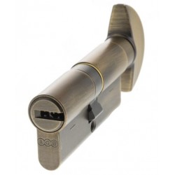 AGB 15 Pin 35mm x 35mm Euro Profile Key To Turn Cylinder Matt Antique Brass