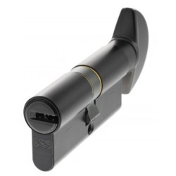 AGB 15 Pin 35mm x 35mm Euro Profile Key To Turn Cylinder Matt Black