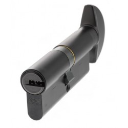 AGB 15 Pin 40mm x 40mm Euro Profile Key To Turn Cylinder Matt Black